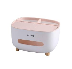 منظم مناديل ورقية متعدد الوظائف من ECOC - صندوق تخزين مكتبي أنيق